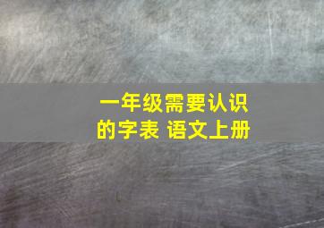 一年级需要认识的字表 语文上册